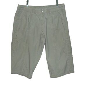 Calvin Klein Capri Pants Size Large x 17.5"inseam taupe beige/gray crop cropped